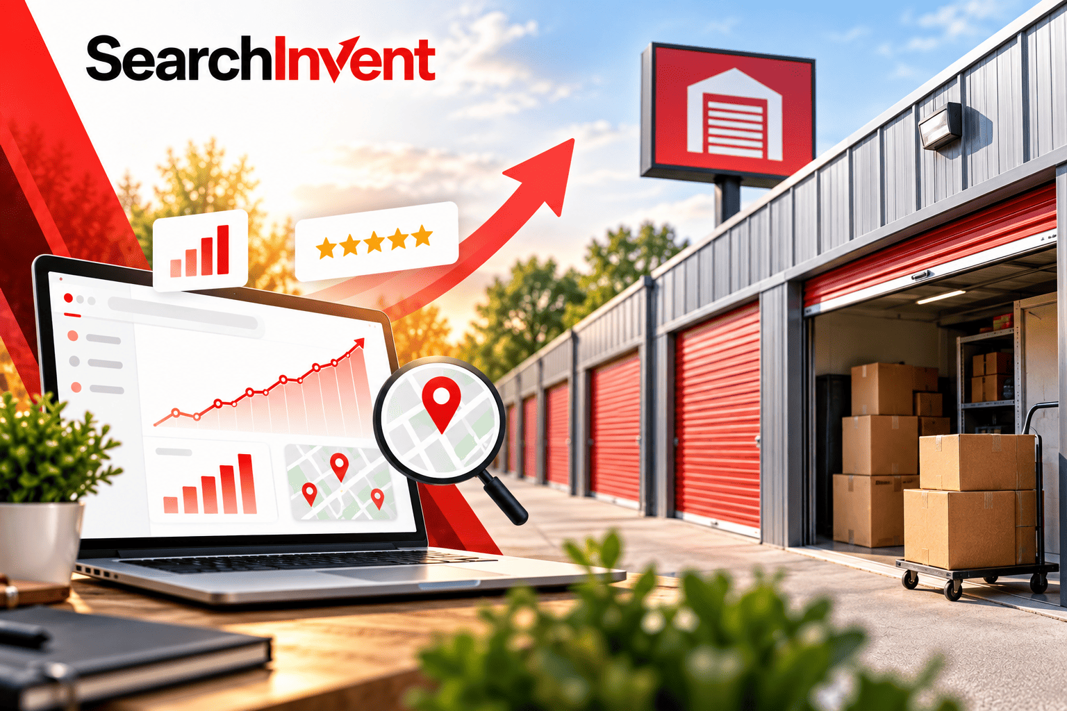 Illustration for SearchInvent self storage SEO services for storage facilities