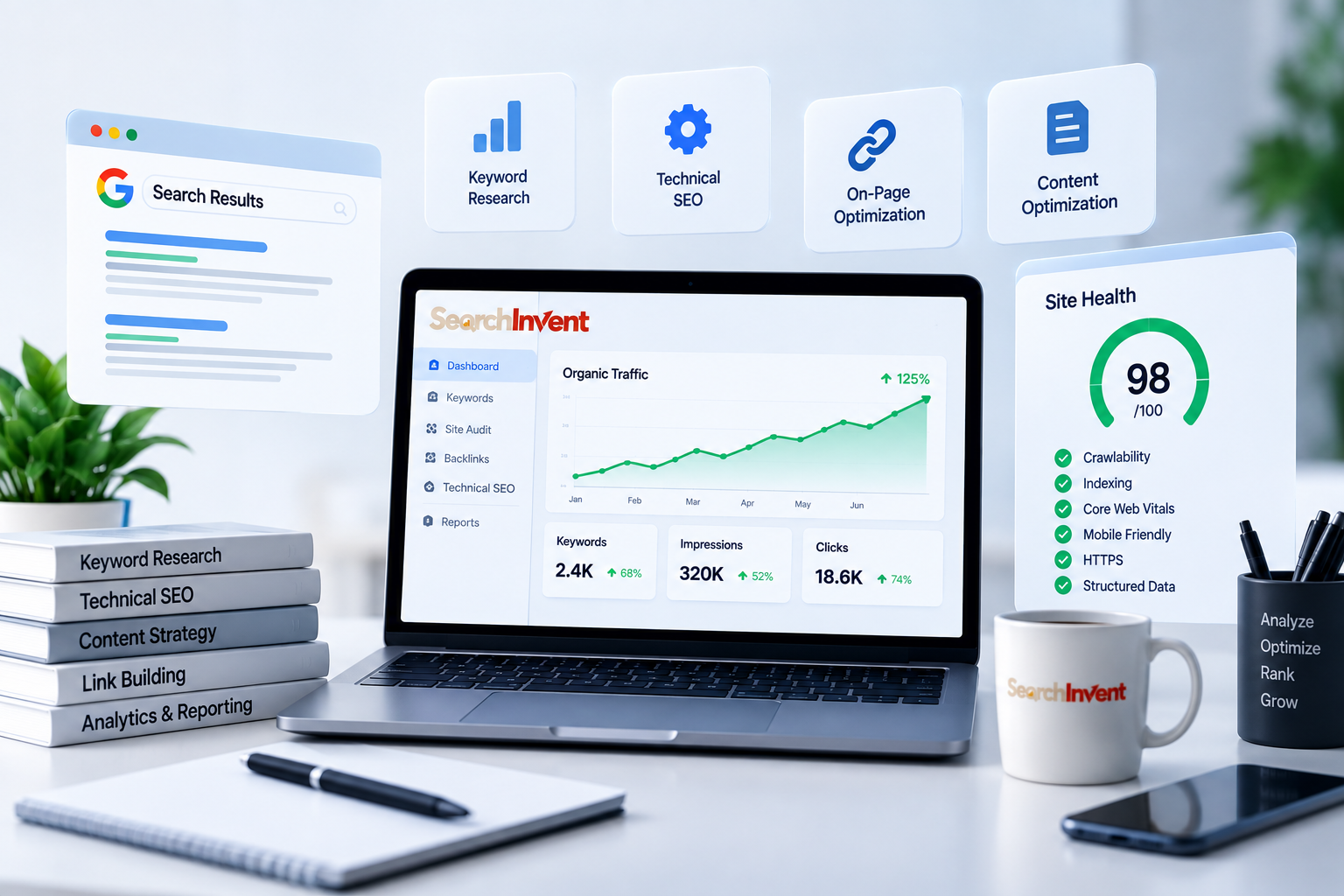 Illustration for SearchInvent technical SEO services