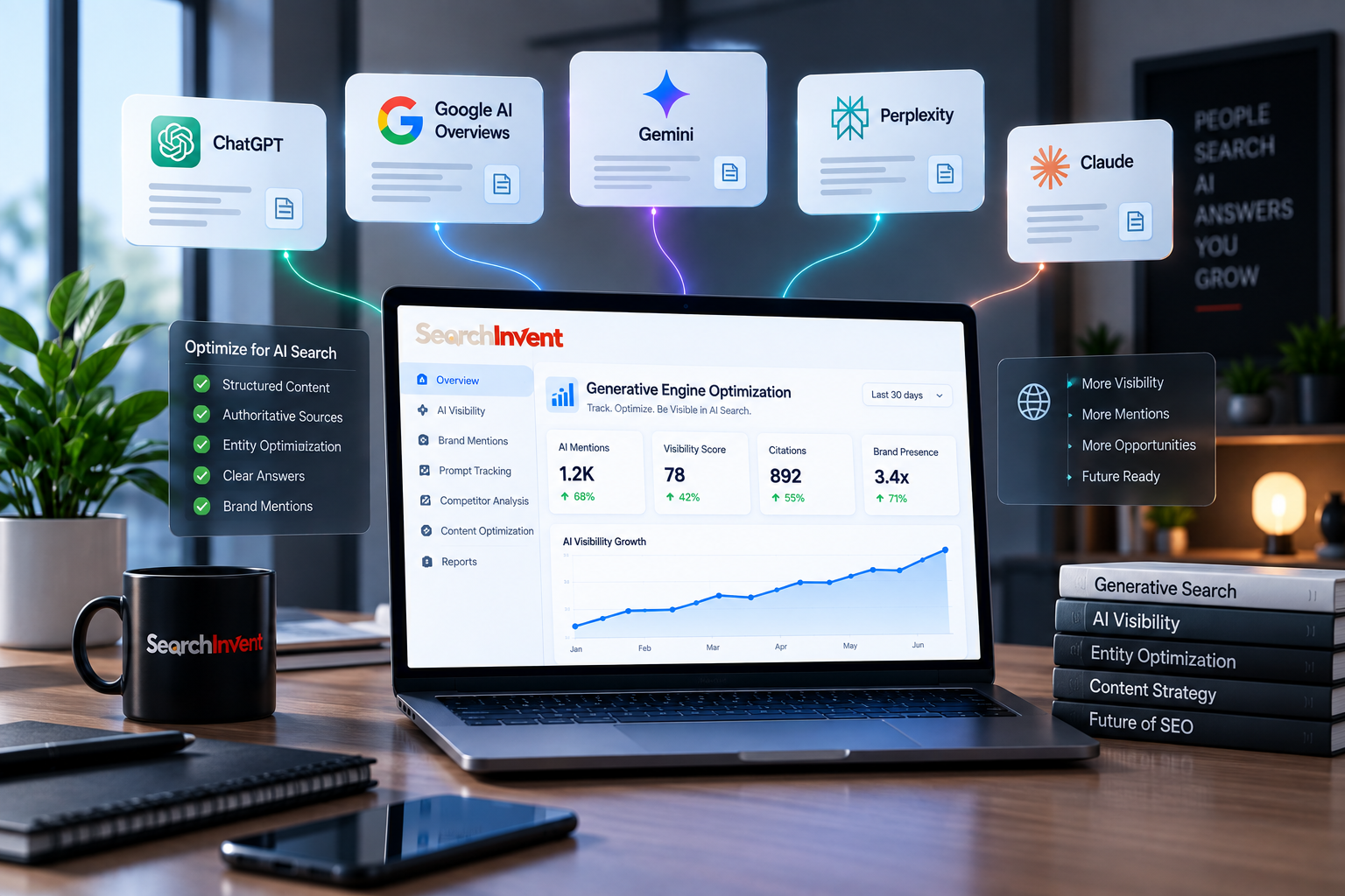Illustration for SearchInvent generative engine optimization services