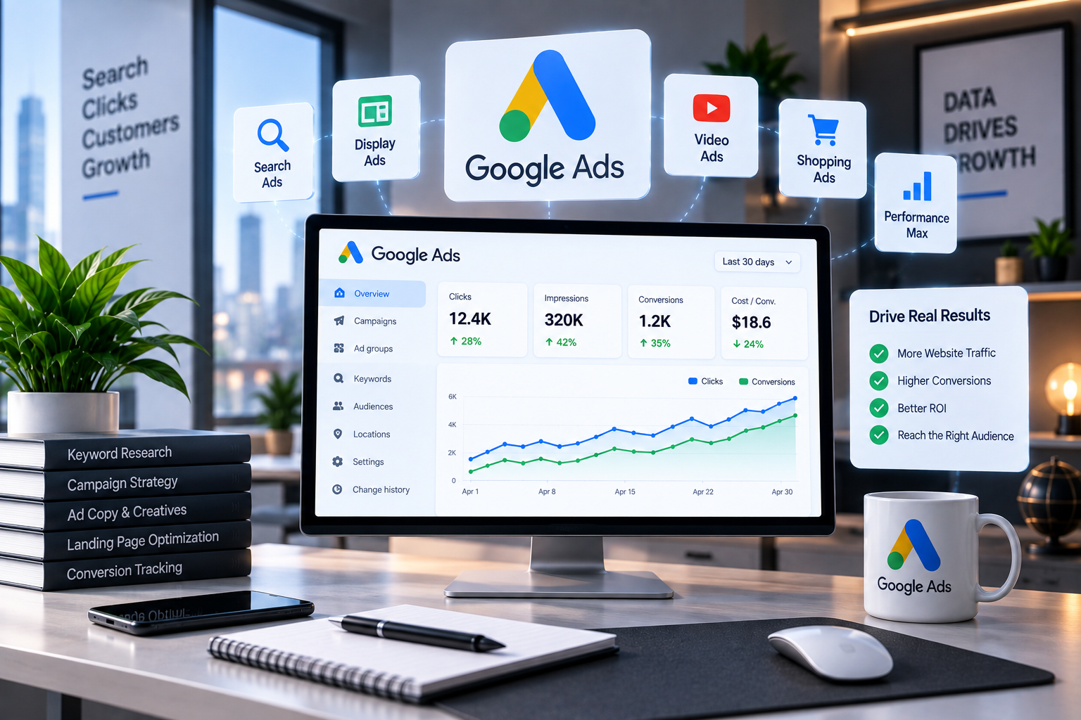Illustration for SearchInvent Google Ads management